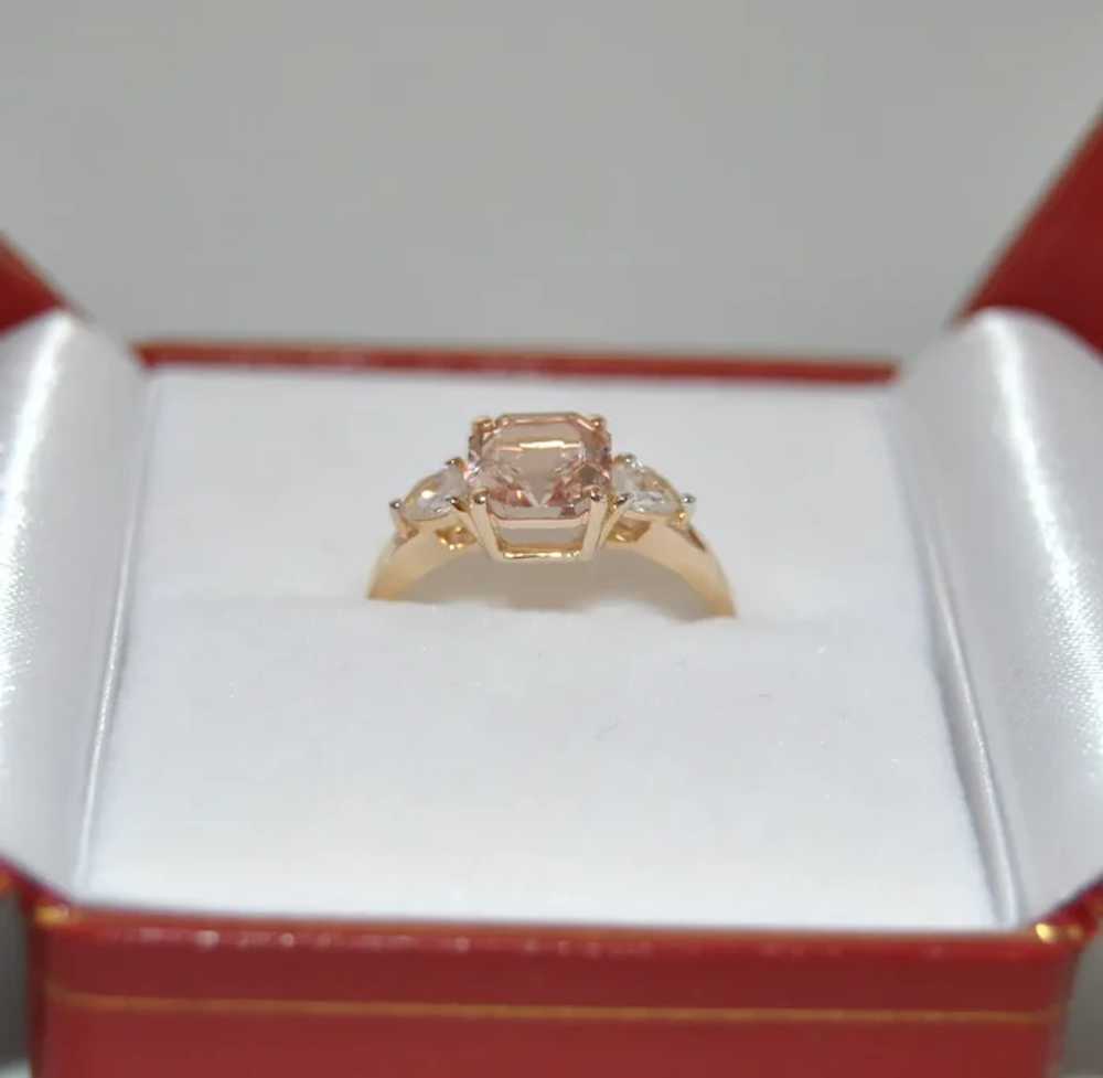 Asscher Cut Morganite Engagement Ring 1.85tcw - image 12