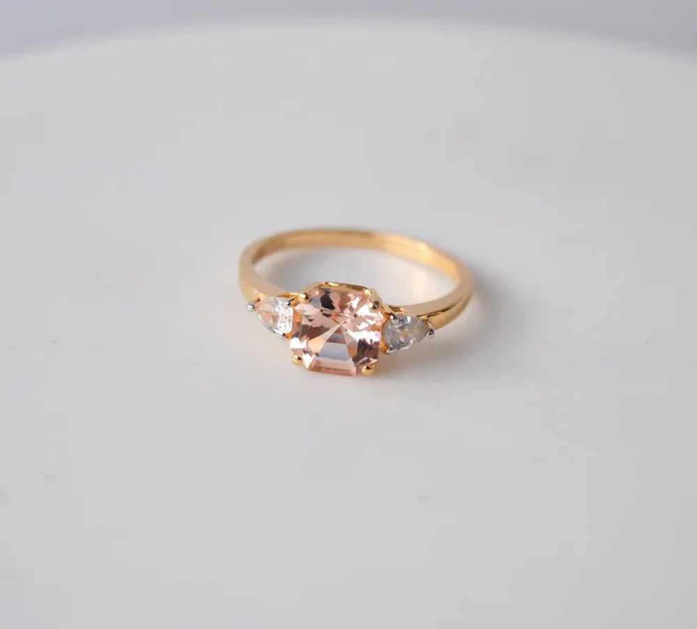 Asscher Cut Morganite Engagement Ring 1.85tcw - image 3