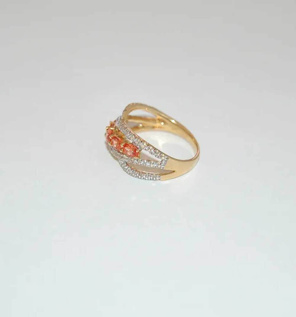 Real Padparadscha Sapphire 5-stone Ring Band - image 12