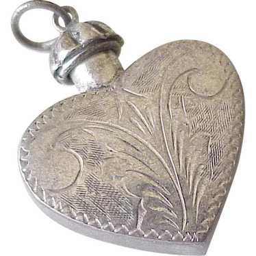 Rare silver perfume heart - Gem