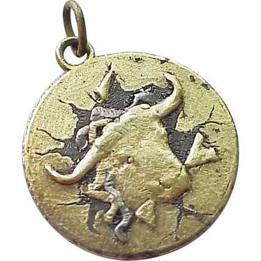 Victorian Travel Souvenir Charm, Raging Bull SPAI… - image 1
