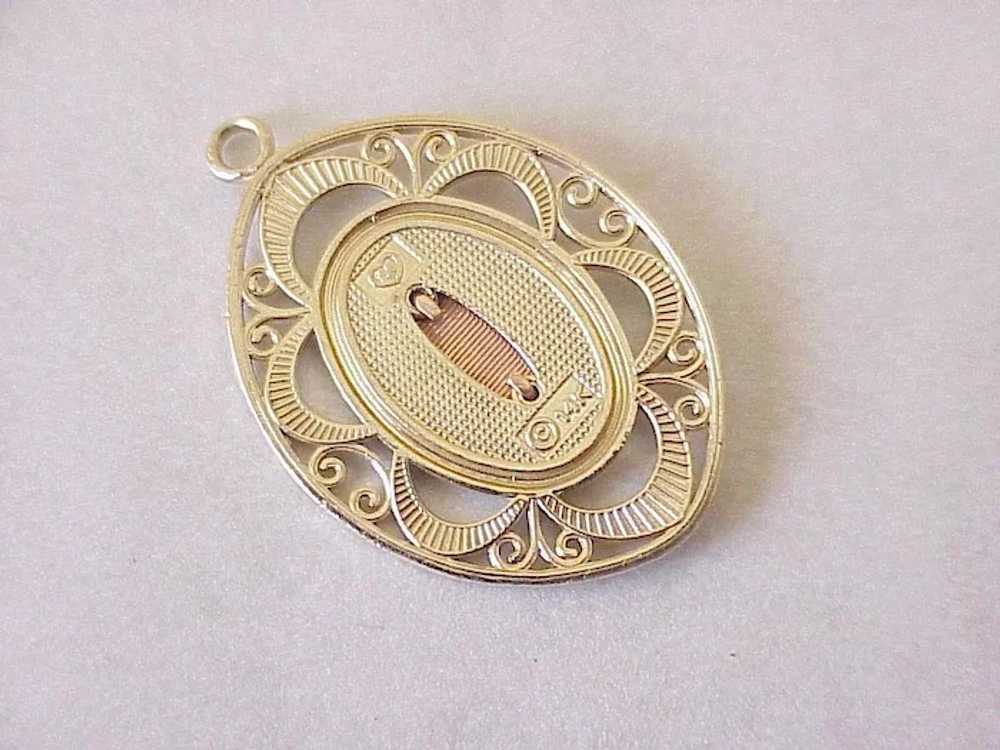 Holy Mother Religious Charm Tri-Color 14K Gold Ci… - image 2