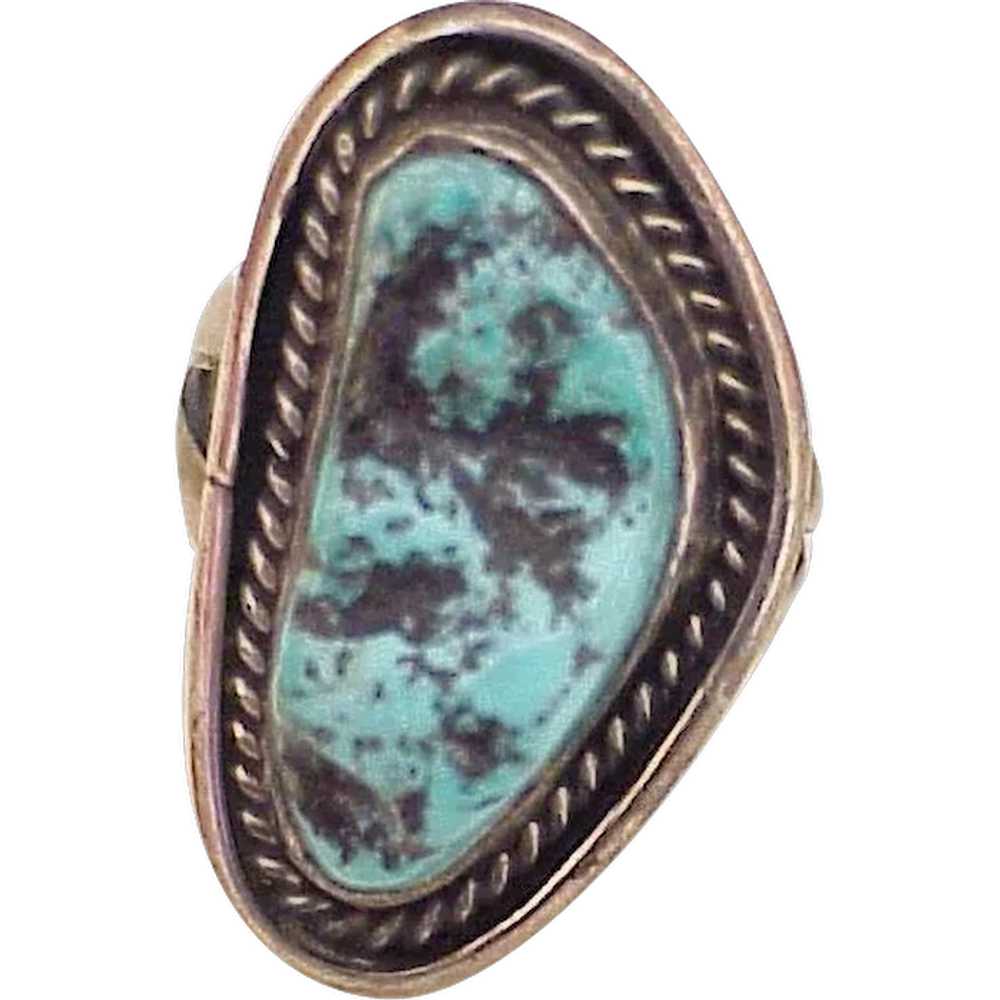 Vintage Native American Crafted Ring Sterling Sil… - image 1