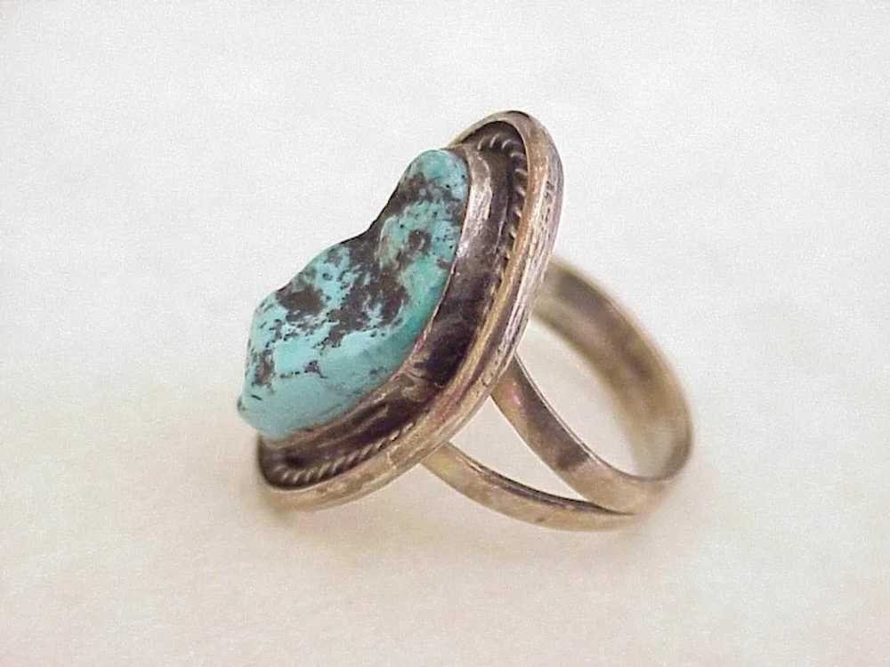 Vintage Native American Crafted Ring Sterling Sil… - image 2