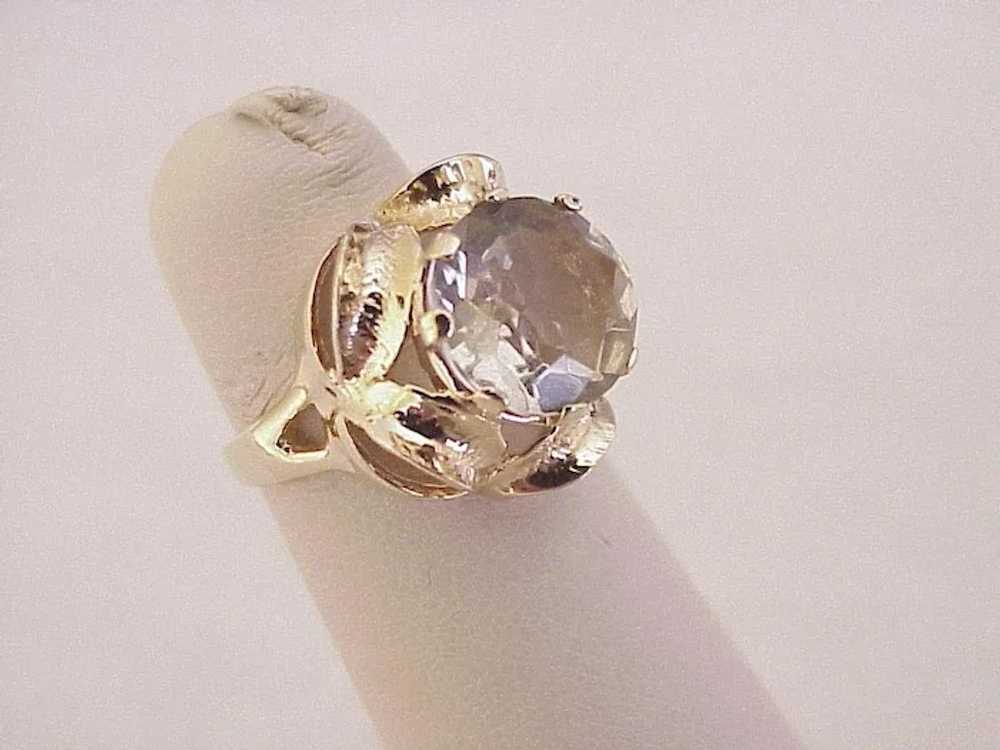 Vintage Gemstone Ring 14K Gold Champagne Quartz 3… - image 4