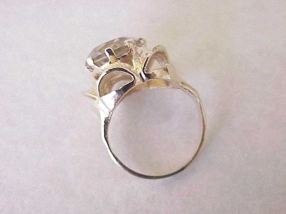 Vintage Gemstone Ring 14K Gold Champagne Quartz 3… - image 7