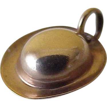Bowler or Derby Hat Vintage Charm 10k Gold Three-… - image 1