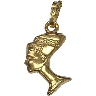Nefertiti Egyptian Queen Charm 18K Gold Three-Dim… - image 1