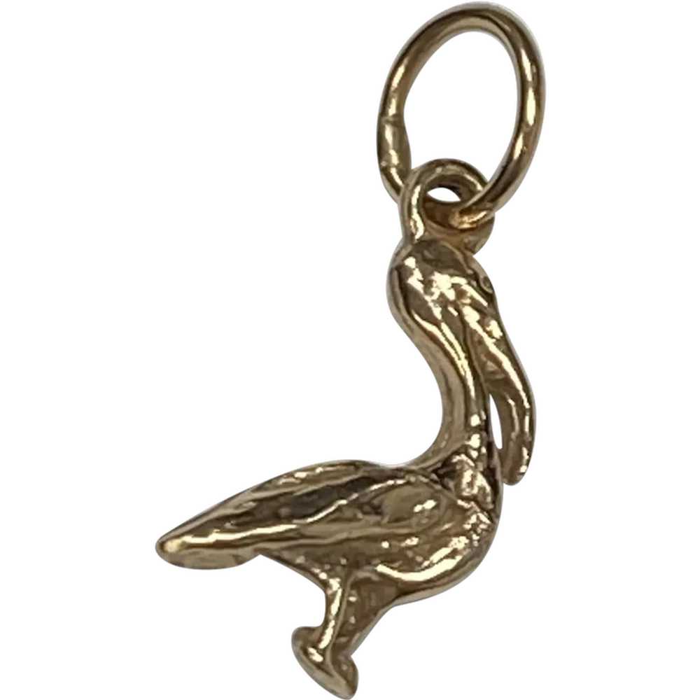 Pelican Vintage Nautical Charm 14K Gold Three-Dim… - image 1