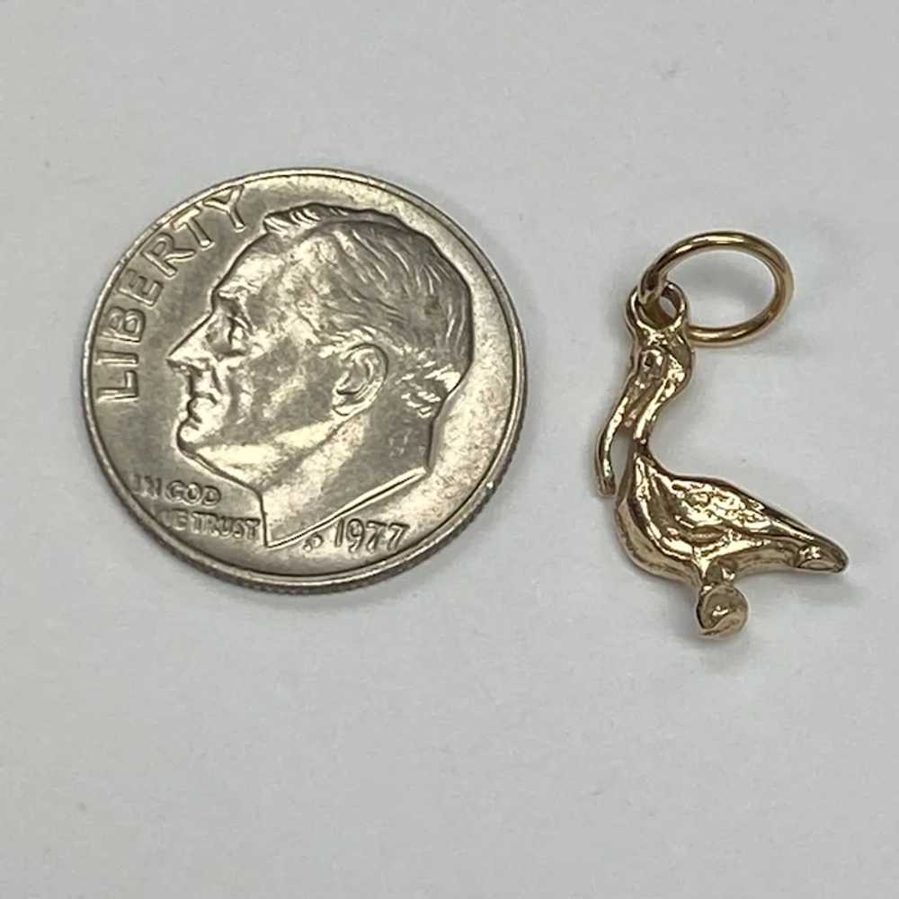 Pelican Vintage Nautical Charm 14K Gold Three-Dim… - image 2