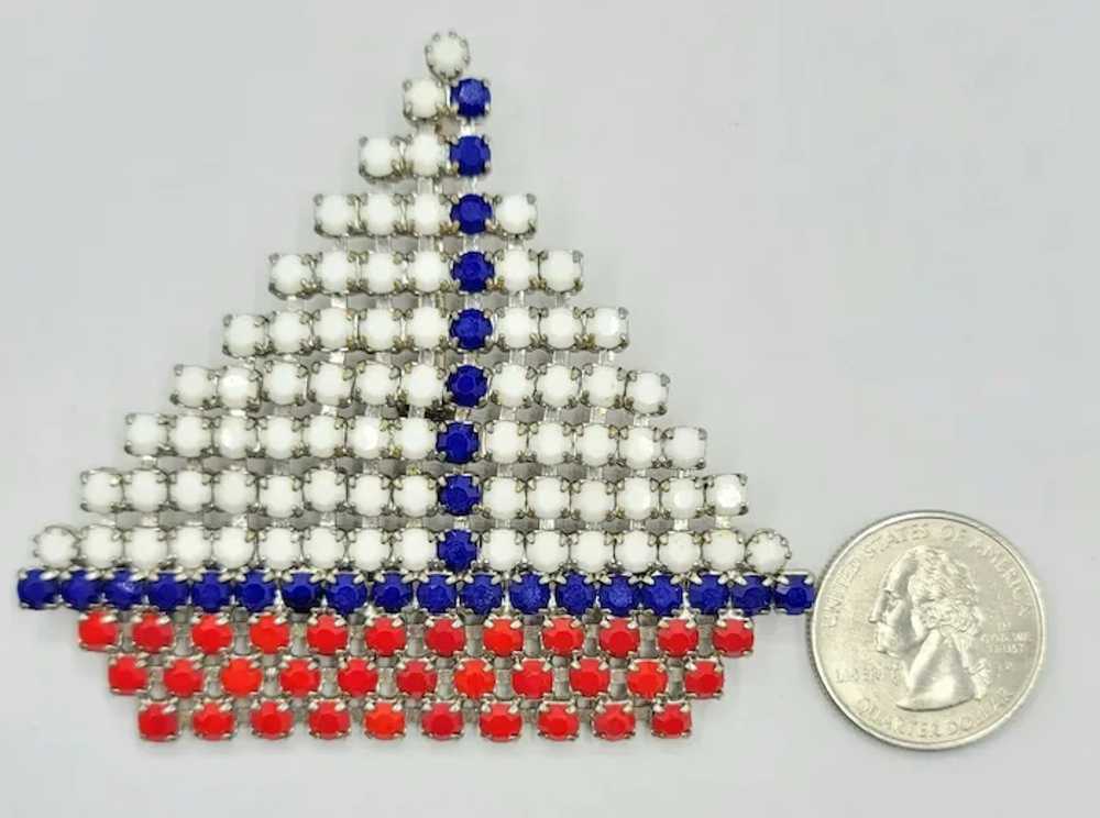 Patriotic Red White Blue Prong Set Rhinestone Sai… - image 4