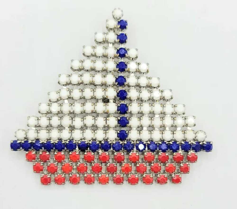 Patriotic Red White Blue Prong Set Rhinestone Sai… - image 5