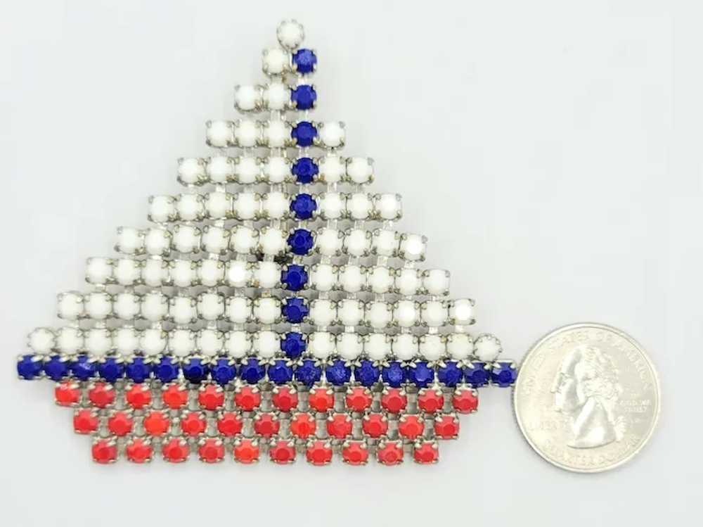 Patriotic Red White Blue Prong Set Rhinestone Sai… - image 7