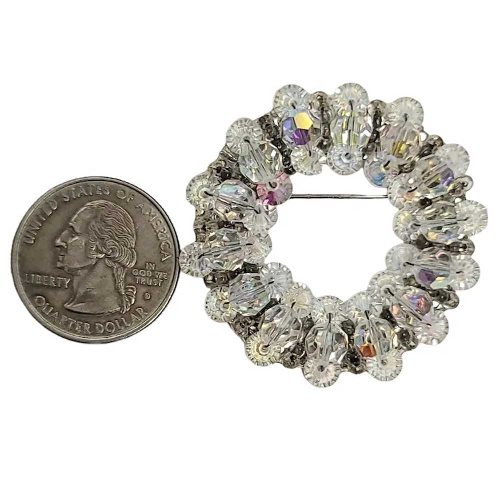Hobe AB Crystal Rhinestone Beads Wreath Brooch, S… - image 2