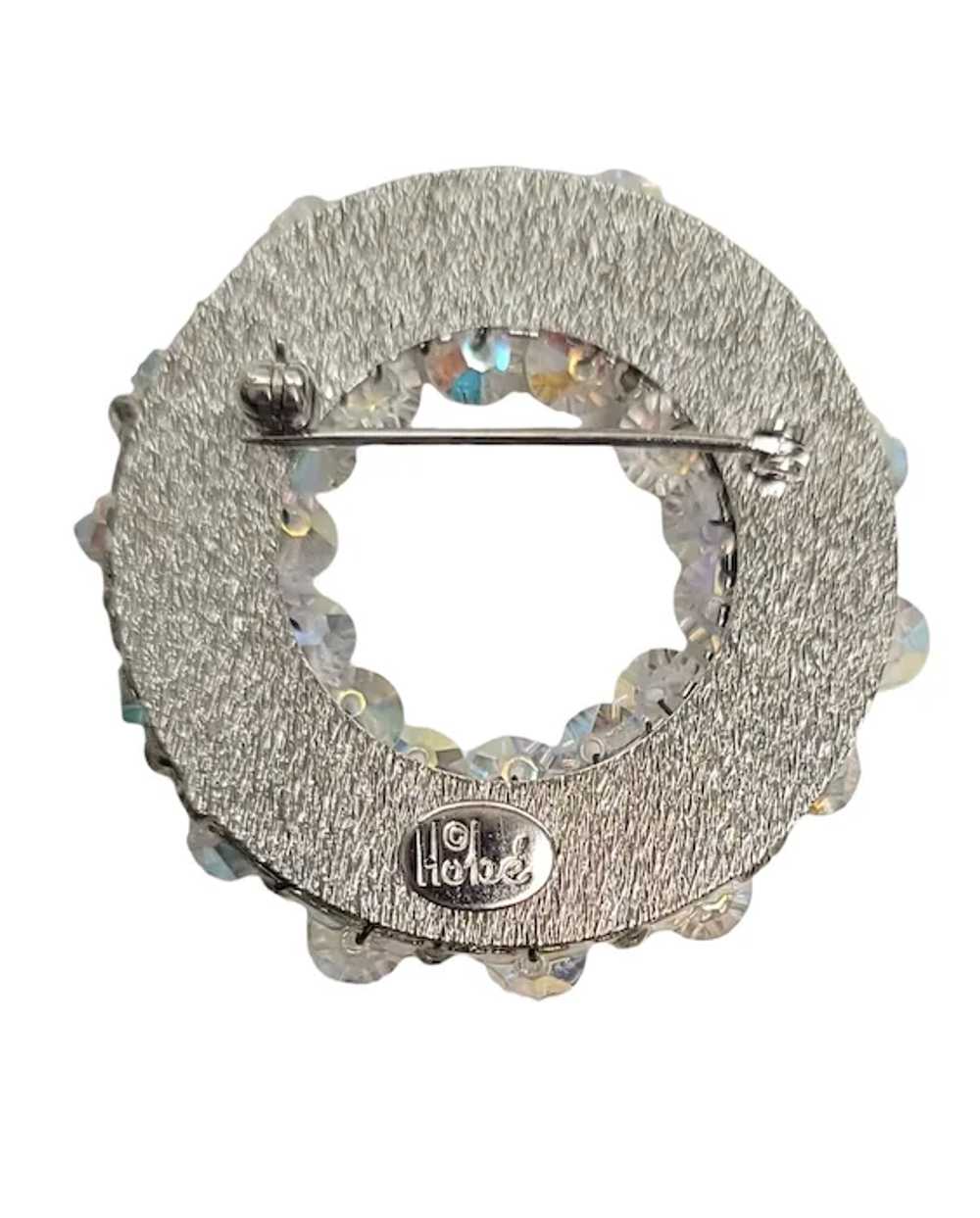 Hobe AB Crystal Rhinestone Beads Wreath Brooch, S… - image 3