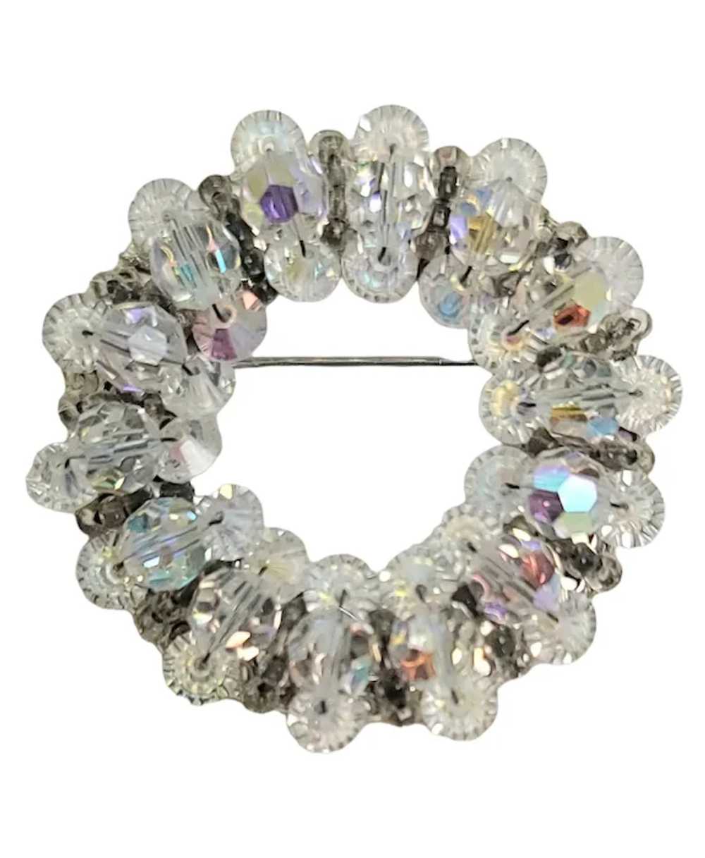 Hobe AB Crystal Rhinestone Beads Wreath Brooch, S… - image 5