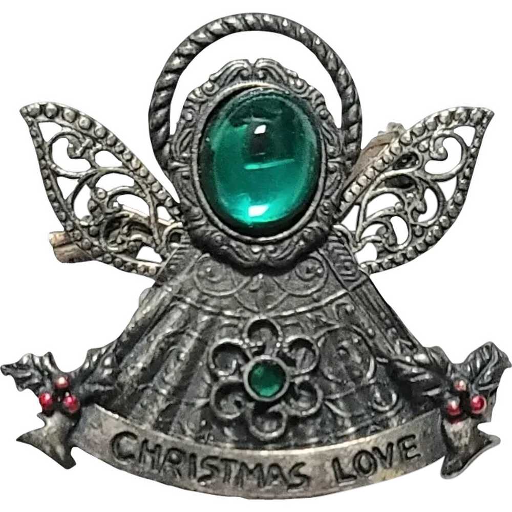 Kenneth Cole Angel Christmas Love Green Stones Si… - image 1
