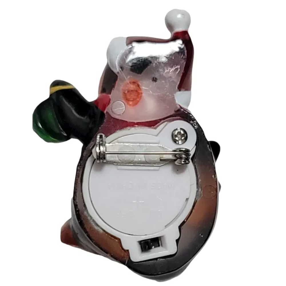 Christmas Light Up Plastic Acrylic Penguin Pin Br… - image 7