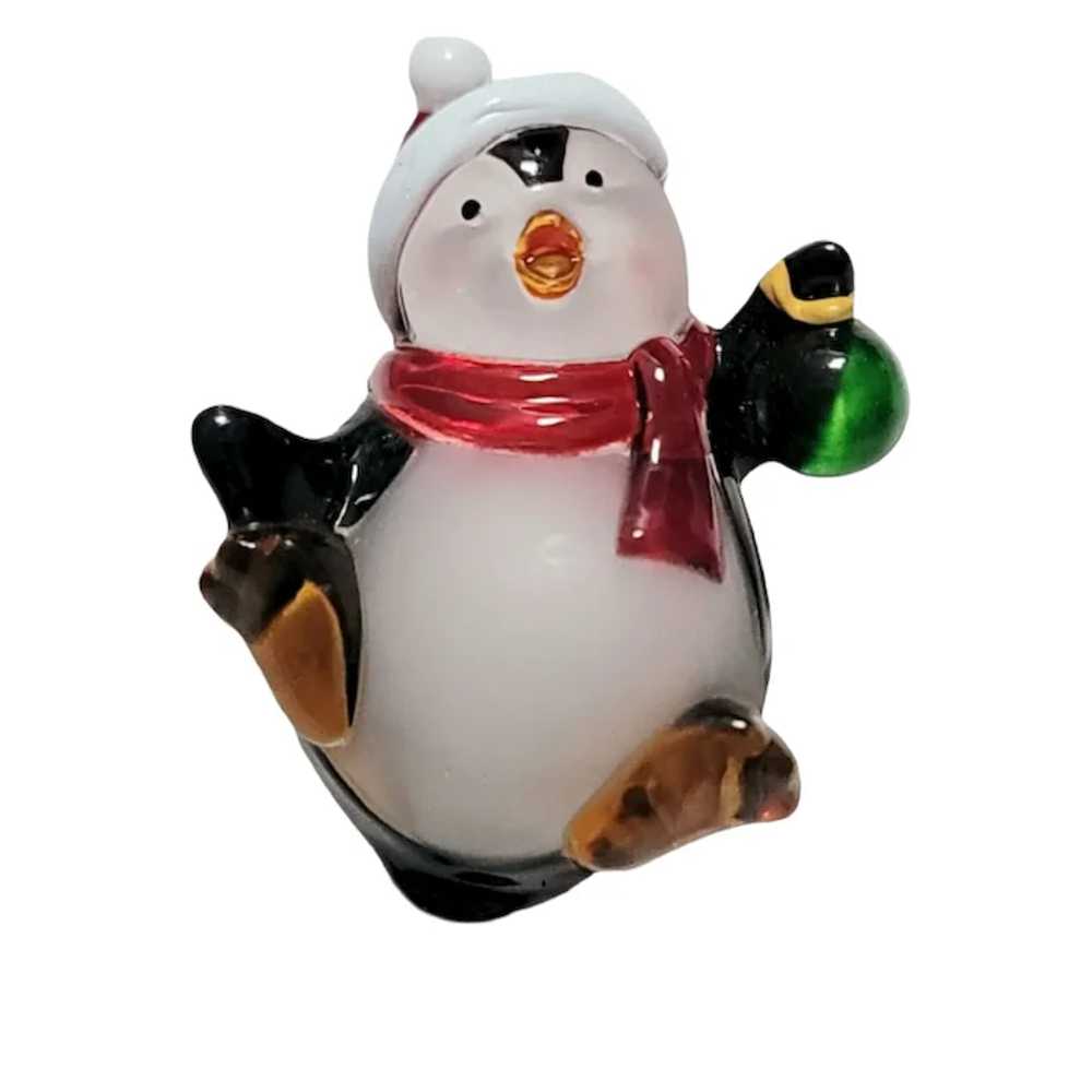 Christmas Light Up Plastic Acrylic Penguin Pin Br… - image 8