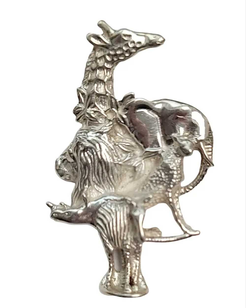 Sterling Silver Vintage Safari Animal Pin Brooch - image 8