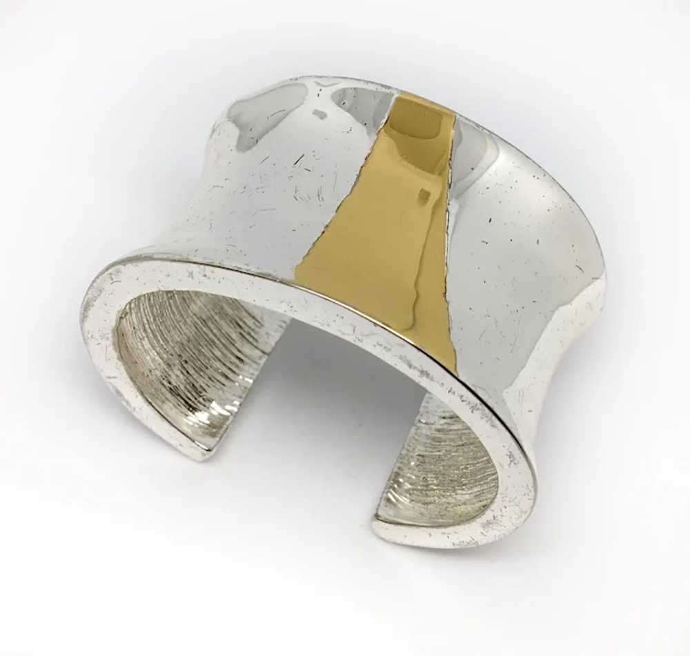 Givenchy Wide Minimalist Cuff with Chrome-Like Fi… - image 3