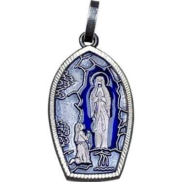 Exquisite Sterling Silver Our Lady of Lourdes Meda