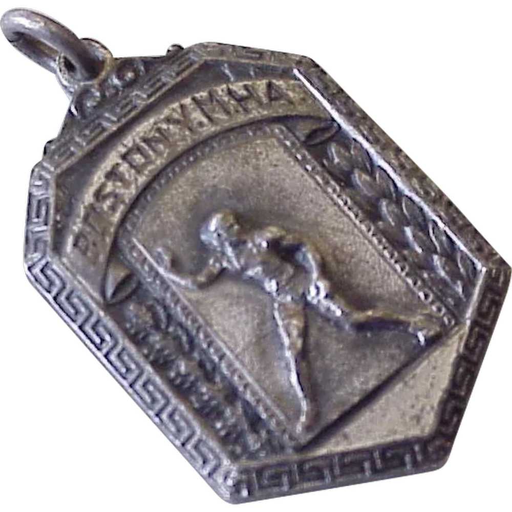 Vintage Handball Medal / Charm Sterling Silver 19… - image 1