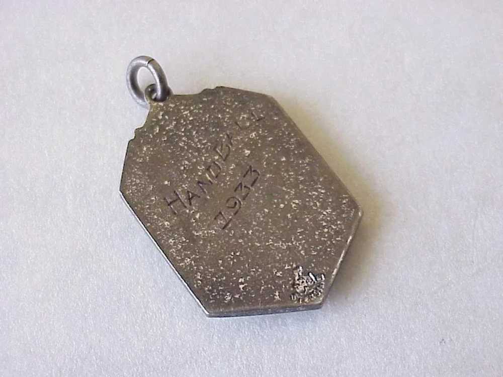 Vintage Handball Medal / Charm Sterling Silver 19… - image 2