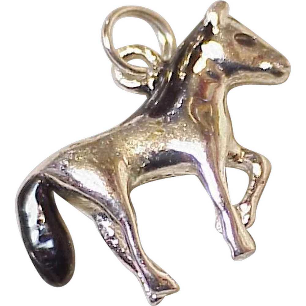 Equestrian HORSE Vintage Charm Sterling Silver Th… - image 1