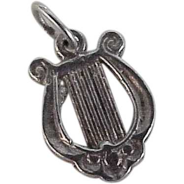 Lyre / Harp Vintage Charm Sterling Silver Three-D… - image 1