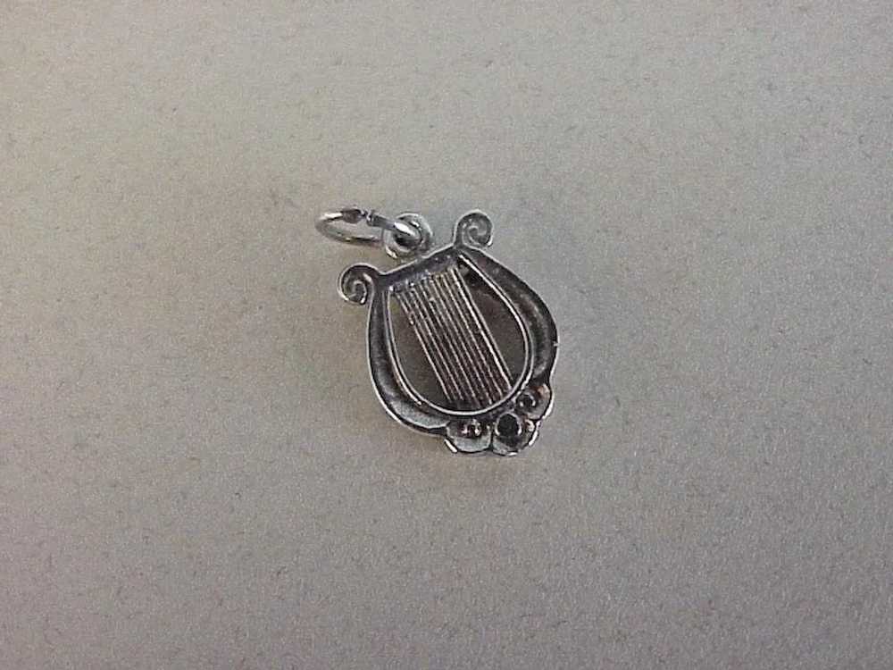 Lyre / Harp Vintage Charm Sterling Silver Three-D… - image 2