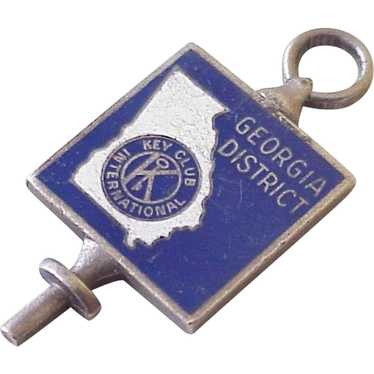 Vintage Key Club International Charm Sterling Silv