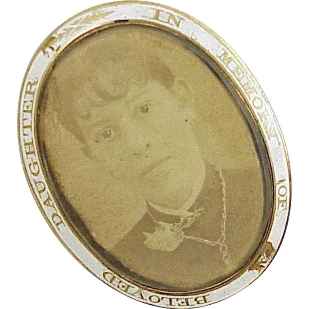 Victorian Mourning Brooch Beloved Daughter - image 1