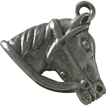 Horse Head Equestrian Charm Sterling Silver Three… - image 1