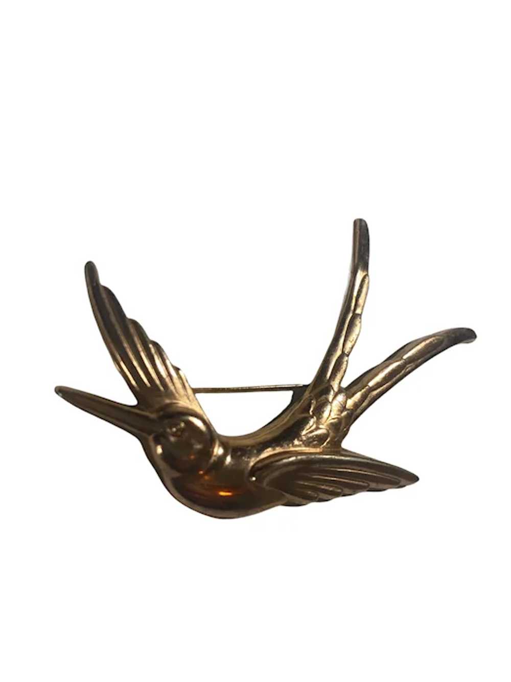Vintage Coro Sterling Craft Swallow Bird Pin Broo… - image 2