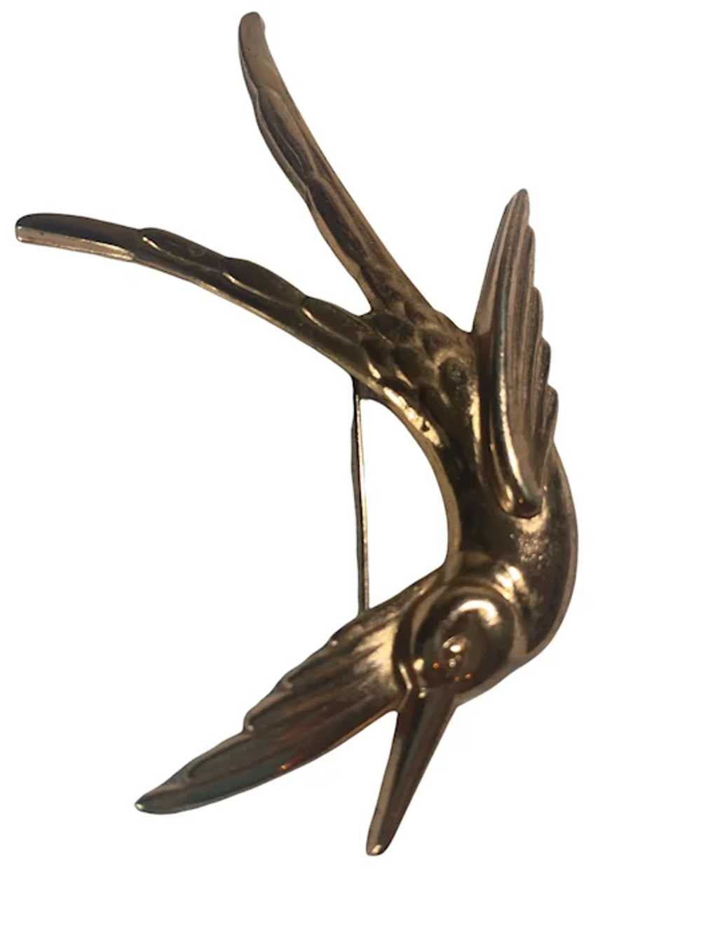 Vintage Coro Sterling Craft Swallow Bird Pin Broo… - image 3