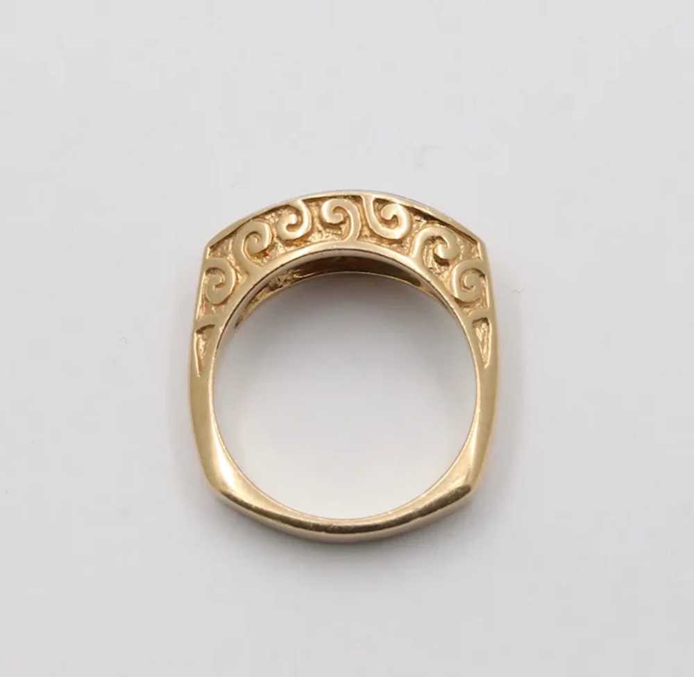 Black Opal Doublet Evil Eye Style 14K Gold Ring, … - image 6