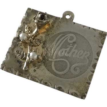Jeweled Mother Vintage Charm Sterling Silver