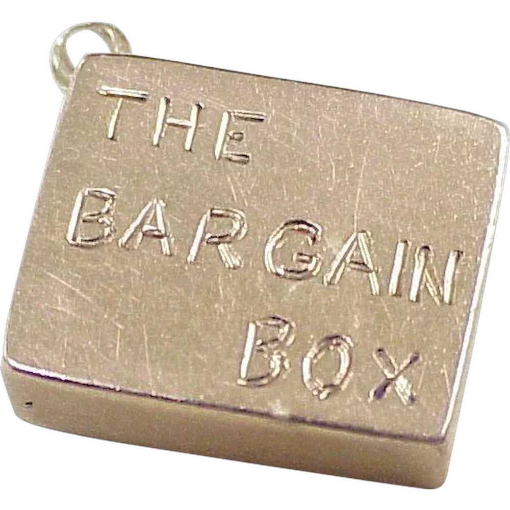 Vintage 18K Gold Bargain Box Charm, Three Dimensi… - image 1