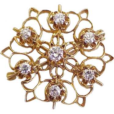 Victorian Revival Diamond Brooch  1.05 Carat Tota… - image 1