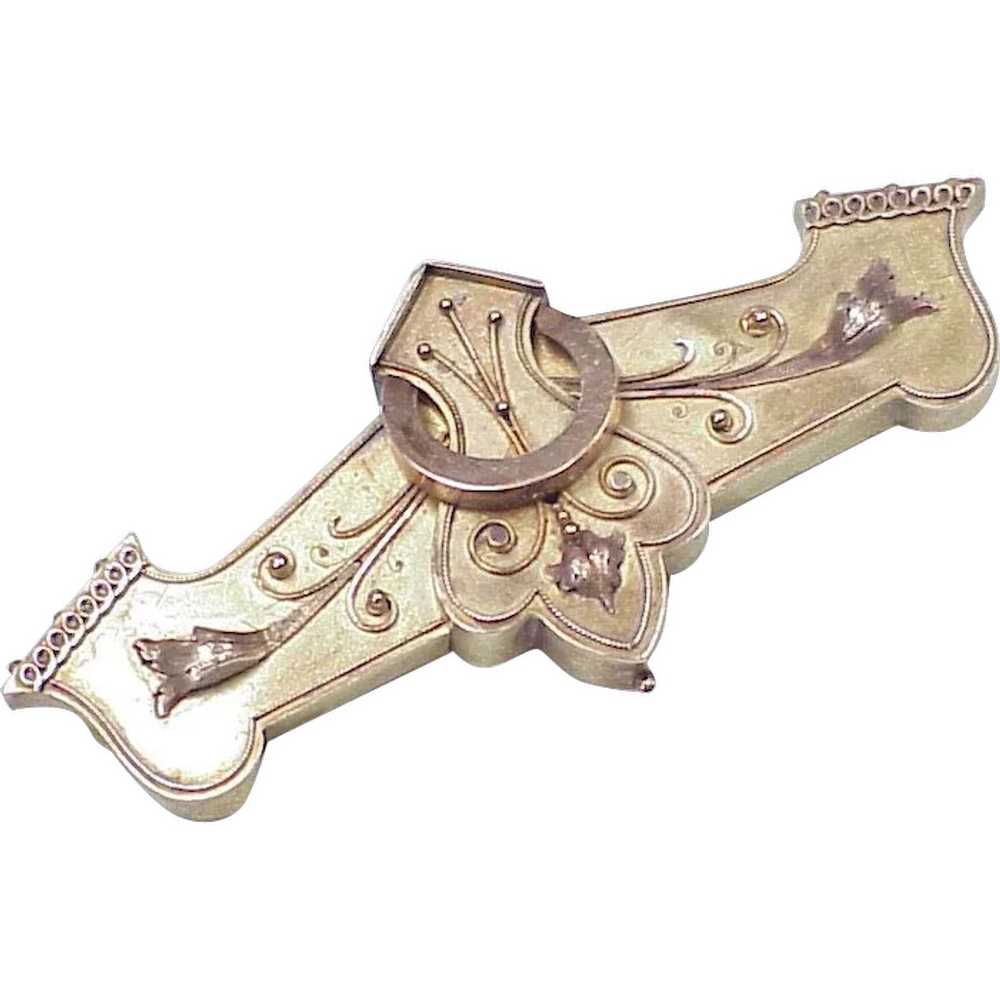 Grand Victorian Era 10K Gold Brooch - image 1