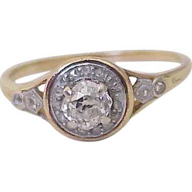 Victorian Diamond Ring .75 ct Cushion Cut & Rose C