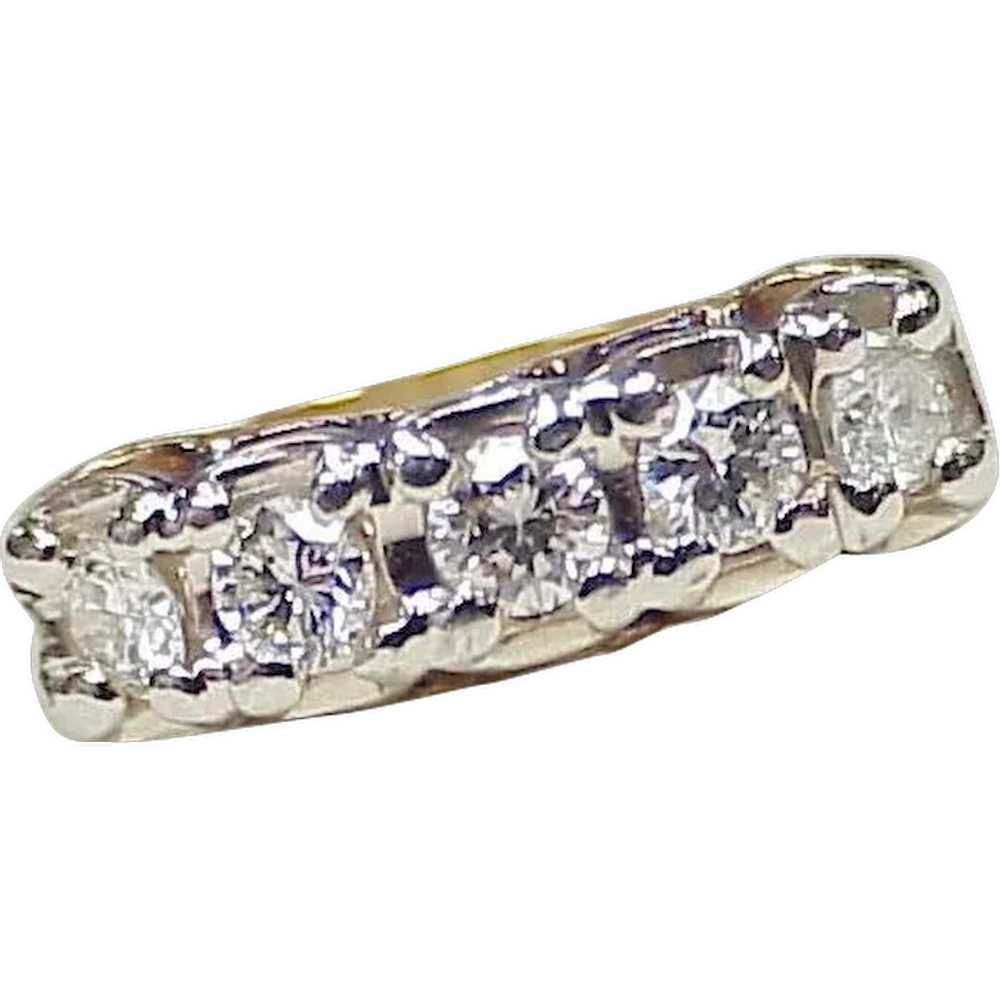 Vintage Diamond .50 ctw VS Band / Ring 14K Two To… - image 1