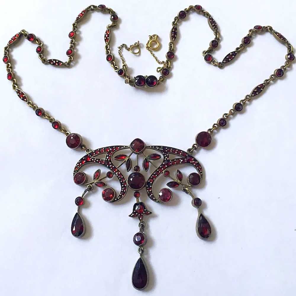 Antique Victorian Bohemian Garnet Necklace Jewele… - image 2