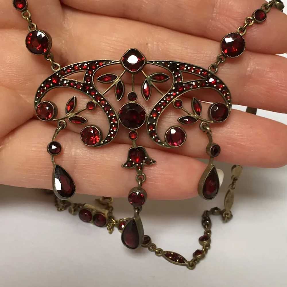 Antique Victorian Bohemian Garnet Necklace Jewele… - image 3