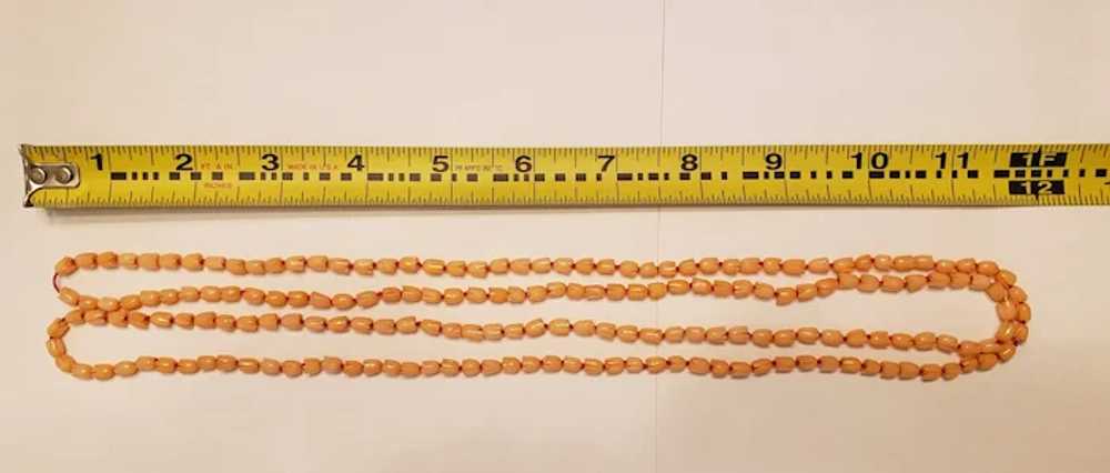 Carved Coral Rose Bud Beads "48 flapper length " … - image 5