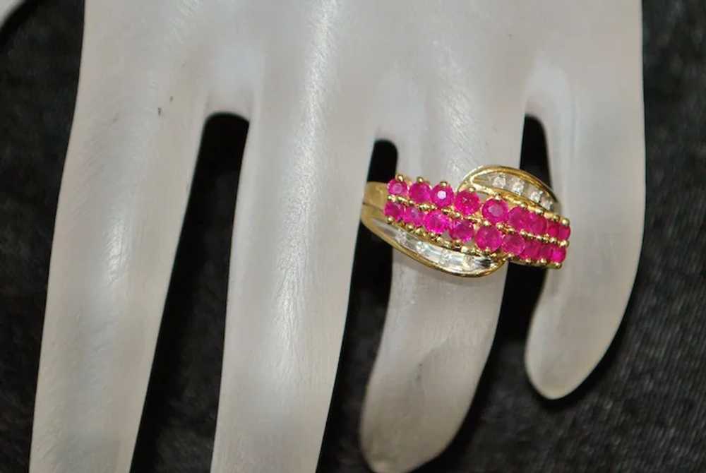 14K Ruby and Diamond Ring - 1980's - image 2