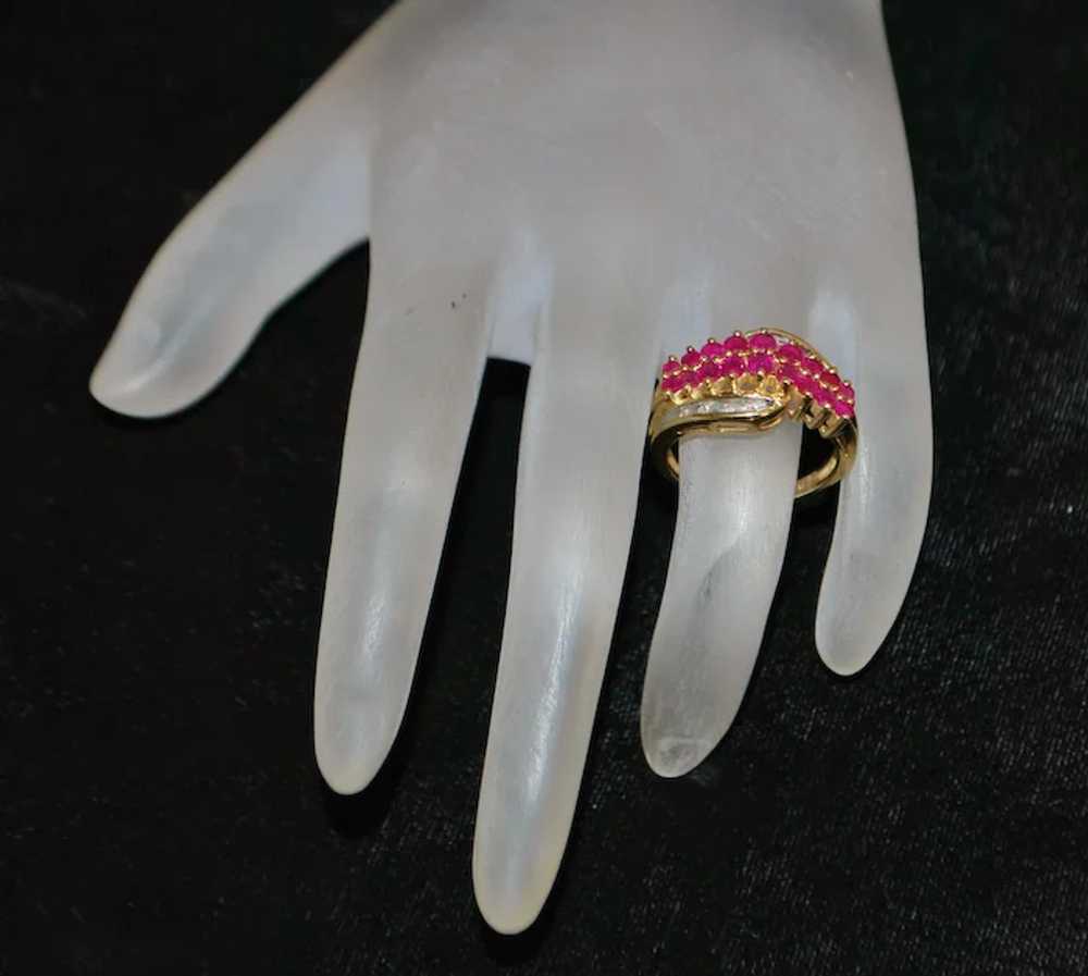 14K Ruby and Diamond Ring - 1980's - image 3