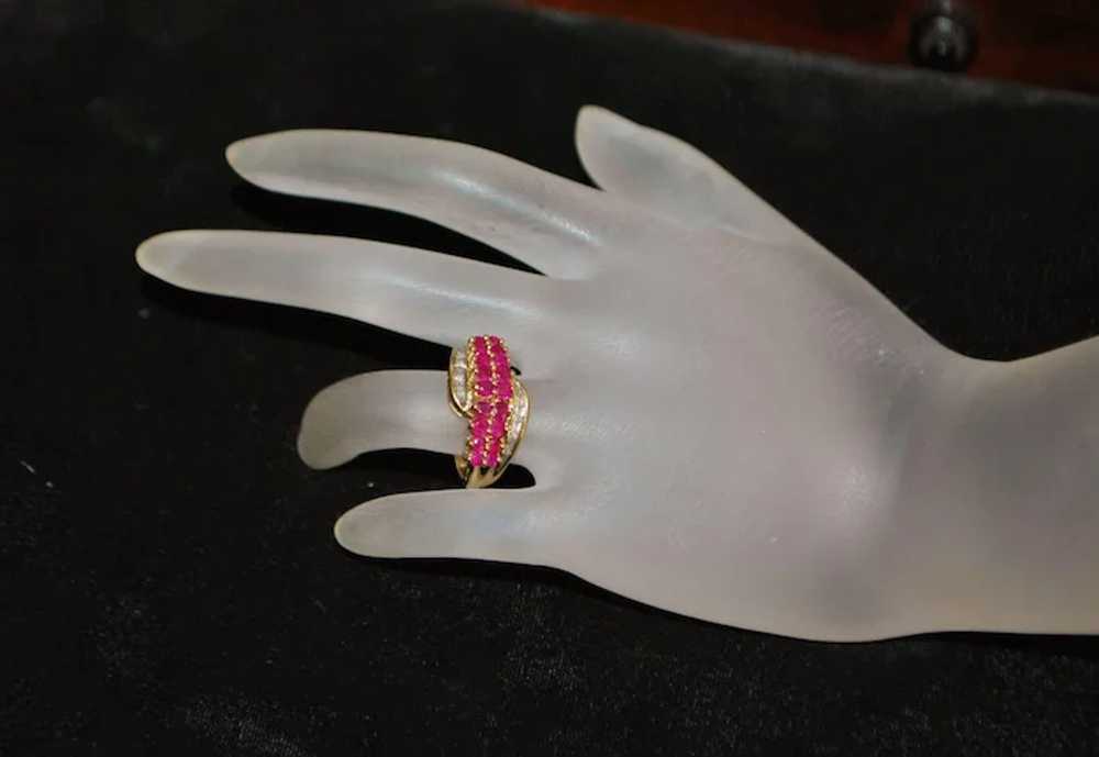 14K Ruby and Diamond Ring - 1980's - image 4