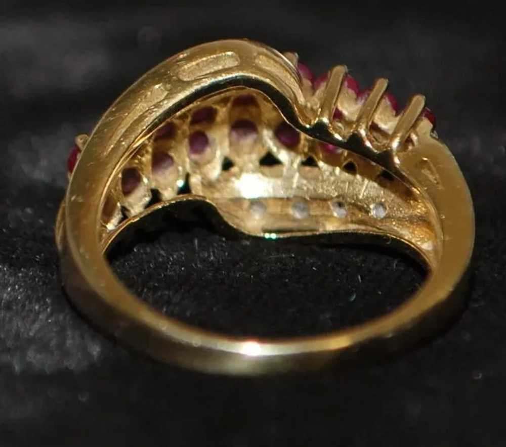 14K Ruby and Diamond Ring - 1980's - image 7